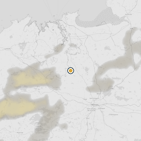Radar des précipitations autour de l'Empire